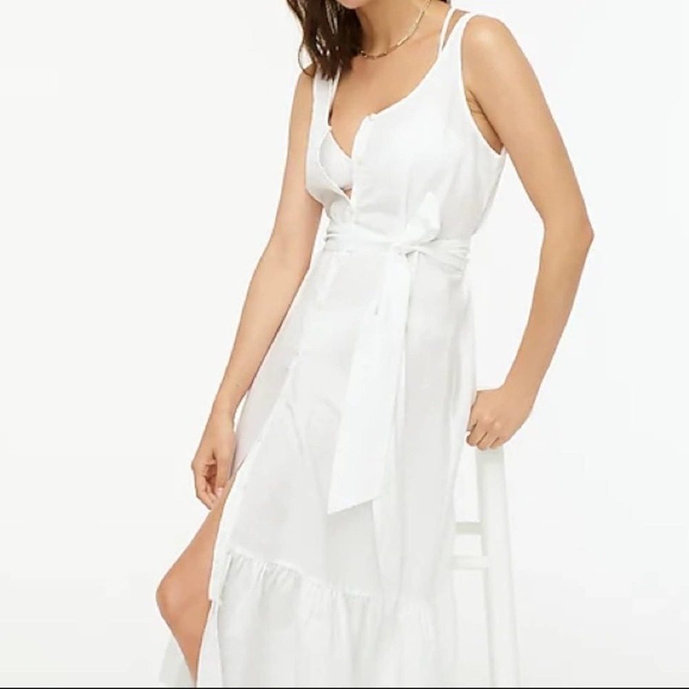 J. Crew Cotton-linen button-front beach dress XS X-Small